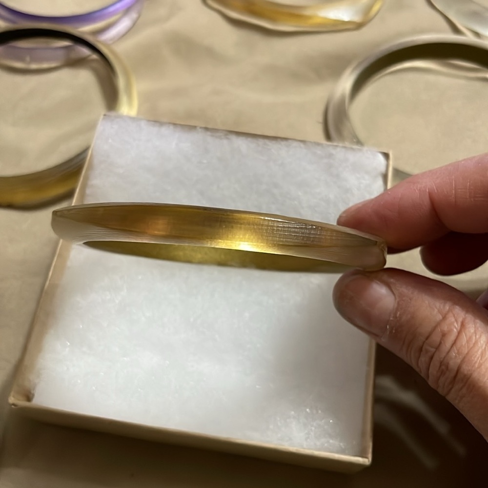 Alexis Bittar beautiful gold lucite square bracelet